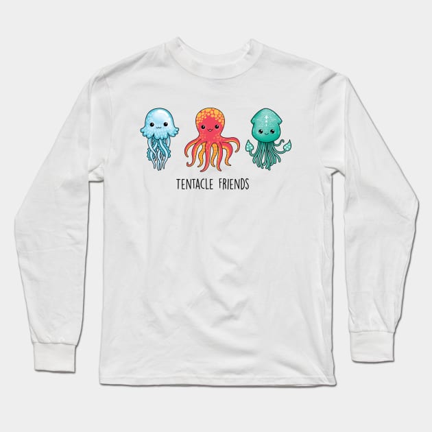 Tentacle Friends Long Sleeve T-Shirt by SuperrSunday